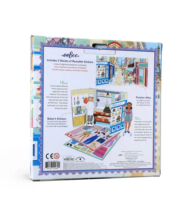 eeboo A Day in Paris Paper Doll Set