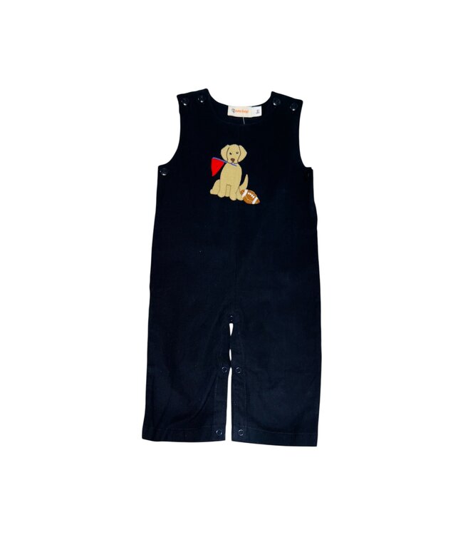 Luigi Navy Corduroy Lab w/Football & Flag Romper