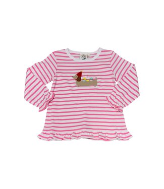 Luigi Pink/White Dachshund w/ Cupcakes L/S Tee