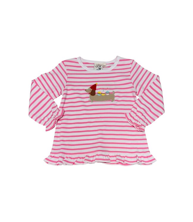Luigi Pink/White Dachshund w/ Cupcakes L/S Tee