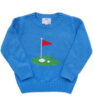 Ruth and Ralph Blue Golf Sweater