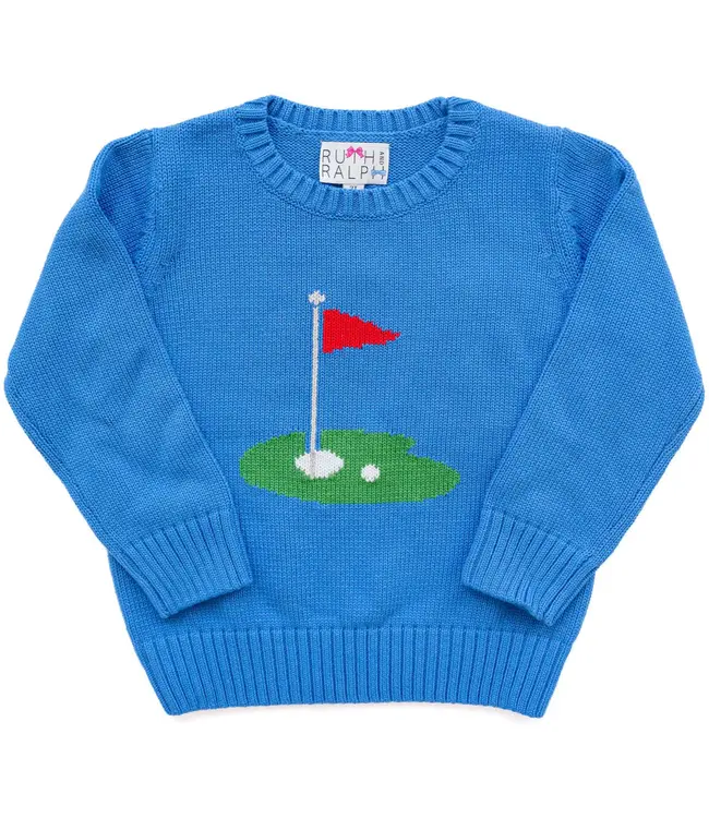 Ruth and Ralph Blue Golf Sweater