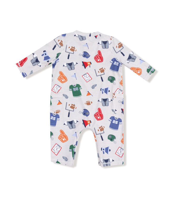 Angel Dear Game Day Grey Romper