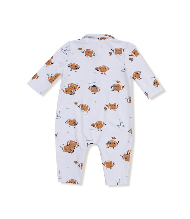 Angel Dear Gray Playing Footballs Playing Football Polo Romper
