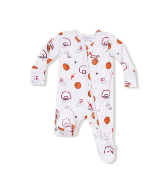 Angel Dear Ivory/Red Basketball 2 Way Zip Footie