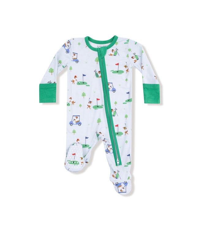 Angel Dear Blue Dog Gone Golf 2 Way Zip Footie