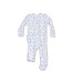 Angel Dear White/Blue Romi Floral 2 Way Zip Ruffle Back Footie