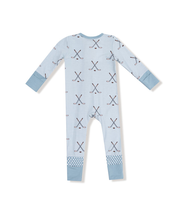 Angel Dear Stone Blue Hockey 2 Way Zip Romper