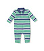 Angel Dear Green/Navy Rugby Stripe Polo Romper