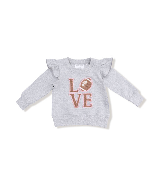 Angel Dear Varsity French Terry Ruffle Sweatshirt