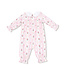 Angel Dear Lt. Pink Ogee Lace Floral Smocked L/S Romper