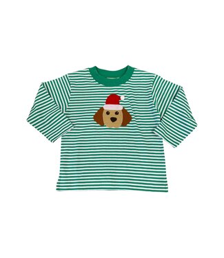 Luigi Green/White Stripe Dog w/Santa Hat