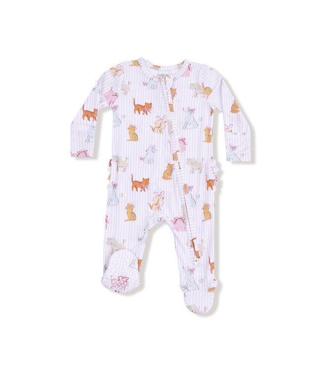 Angel Dear Fancy Pets 2 Way Zip Ruffle Back Footie