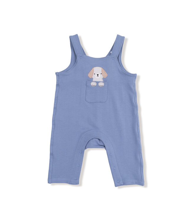 Angel Dear Blue Best Friend Dogs French Terry Dog Pocket Overall