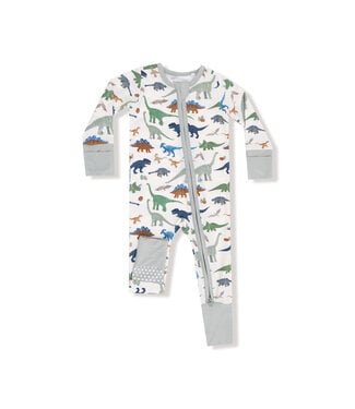 Angel Dear Ivory/Green Washy Dinos 2 Way Zip Romper