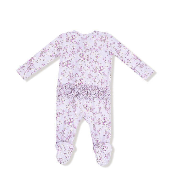 Angel Dear Lt. Purple Sweet Dream Floral 2 Way Zip Footie