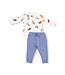 Angel Dear Ivory/Blue Best Friend Dogs French Terry Sweatshirt/Jogger Set