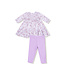 Angel Dear Lt. Purple Sweet Dream Floral Smocked Ruffle L/S Dress/Legging