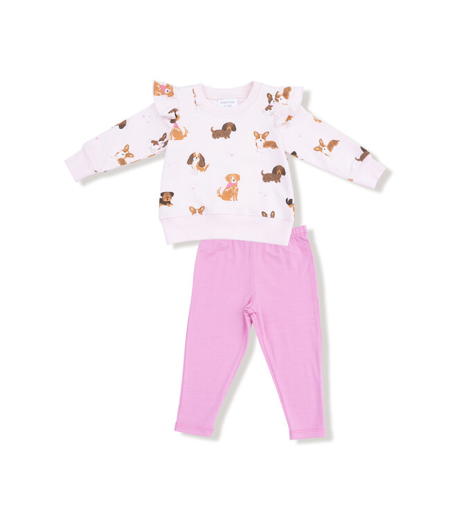 Angel Dear Lt. Pink Best Friend Dogs French Terry Tunic & Legging
