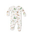 Angel Dear Ivory/Green Baby Love Dinos 2 Way Zip Footie