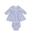 Angel Dear Blue/Pink Country Calico Jill Dress w/Ric Rac