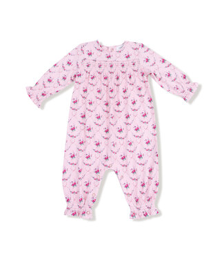 Angel Dear Pink Rose Garden Trellis Smocked Romper