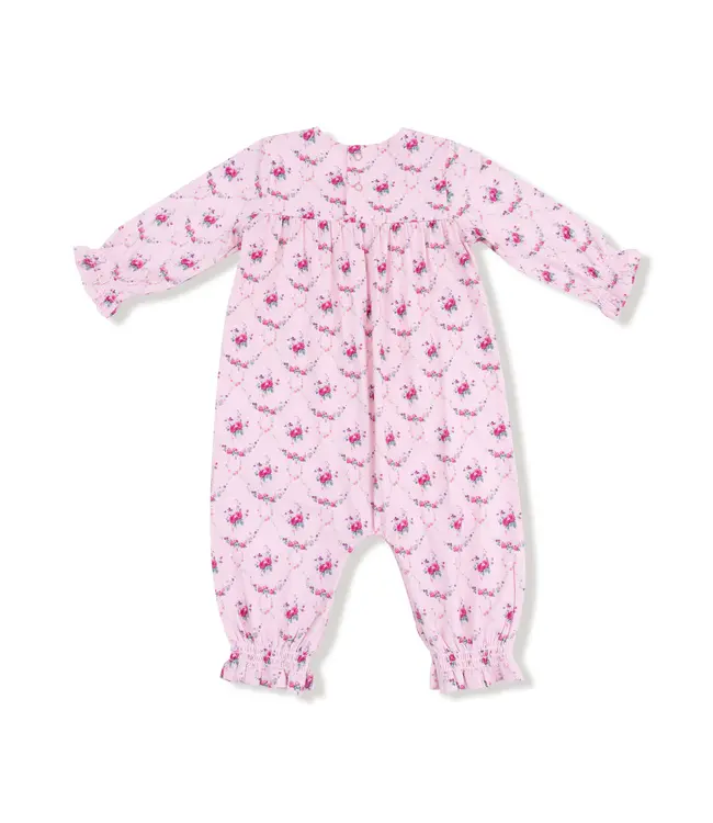 Angel Dear Pink Rose Garden Trellis Smocked Romper