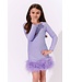 Lola & the Boys Lavender Shimmer Feather Dress