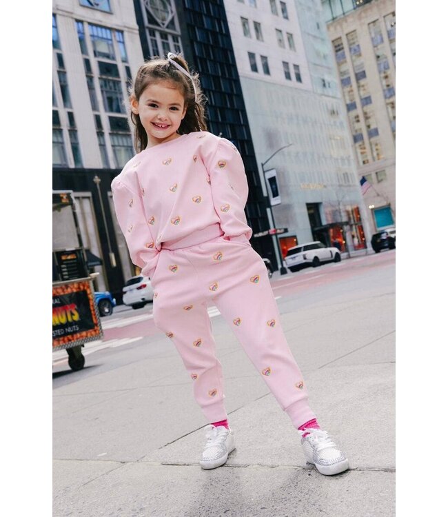 Lola & the Boys Embroidered Heart All Over Set