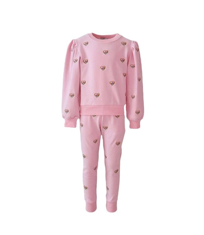 Lola & the Boys Embroidered Heart All Over Set