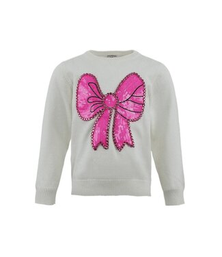 Lola & the Boys Pinky Big Bow Sweater
