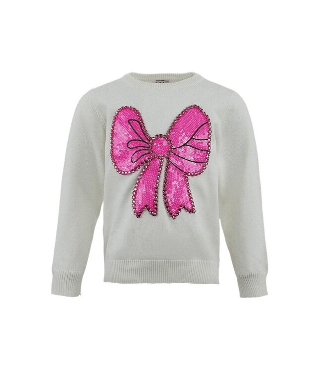 Lola & the Boys Pinky Big Bow Sweater