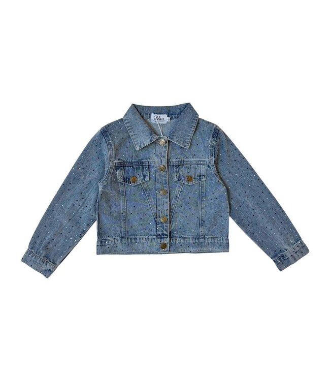 Lola & the Boys Rainbow Sparkle Denim Jacket