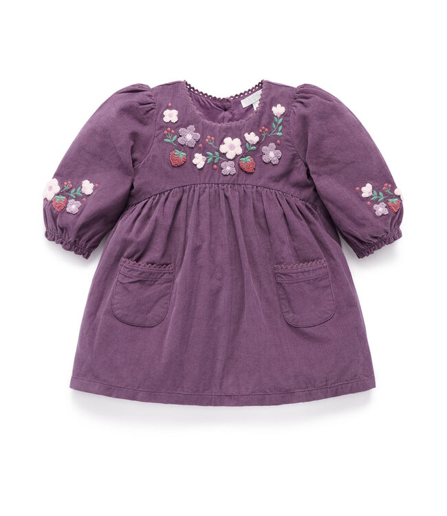 purebaby Heather Plum Blooms Dress