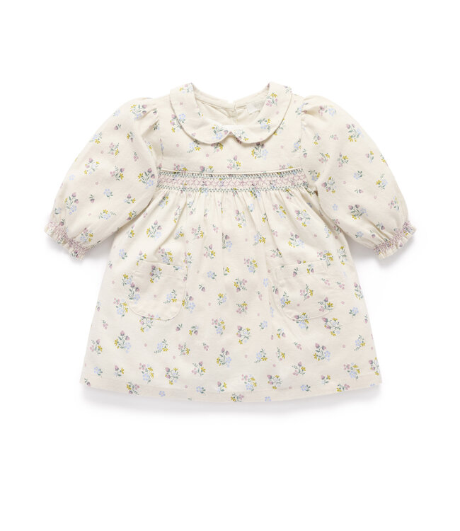 purebaby Wheat Strawberry Blossom Smocked Dress