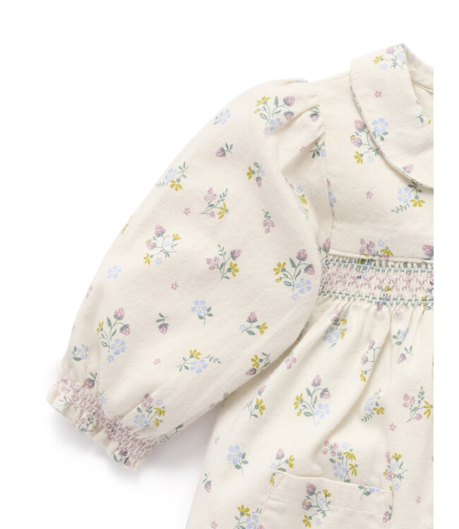 purebaby Wheat Strawberry Blossom Smocked Dress