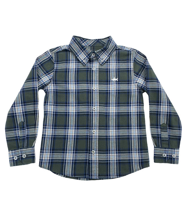 Saltwater Boys Co. Green Plaid Folly Island Flannel Shirt