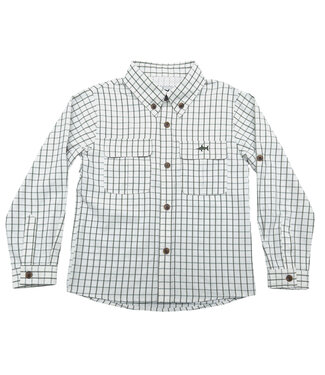 Saltwater Boys Co. White/Olive Plaid Flagler Fishing Shirt
