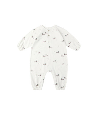 Rylee & Cru Ivory Ducks Henley Jumpsuit