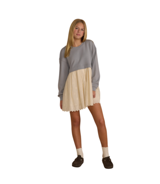 Rylee & Cru Dusty Blue Sweatshirt Dress