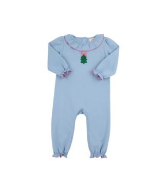 Beaufort Bonnet Barrington Blue/Rose Christmas Tree L/S Ramona Ruffle Romper