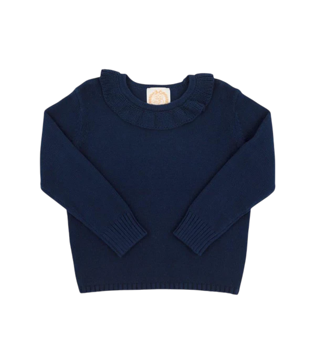 Beaufort Bonnet Nantucket Navy Reece Ruffle Sweater