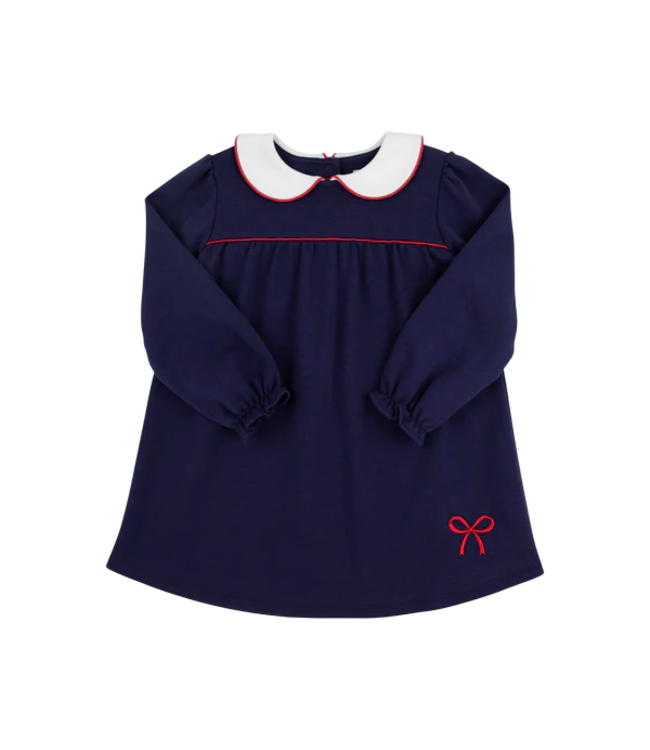 Beaufort Bonnet Nantucket Navy/Richmond Red Bow L/S Maerin Fitz Frock