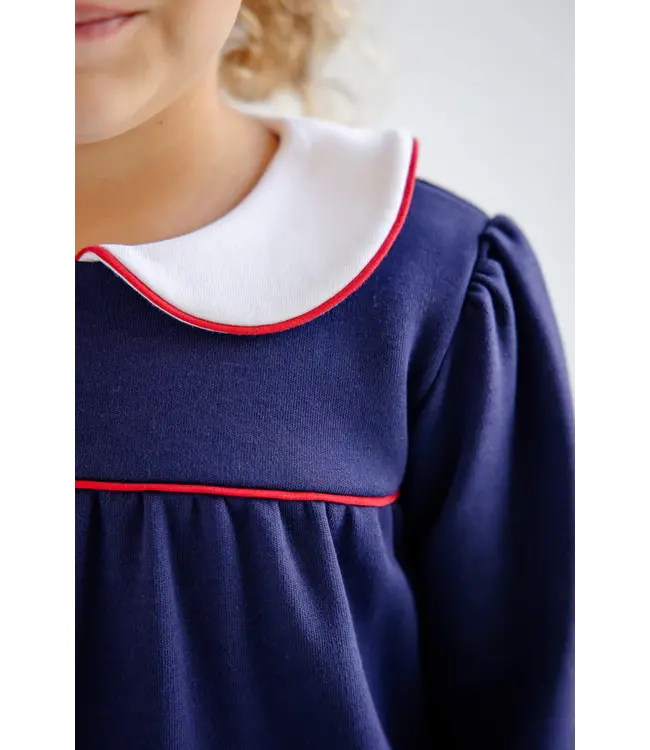 Beaufort Bonnet Nantucket Navy/Richmond Red Bow L/S Maerin Fitz Frock