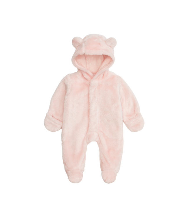 Magnificent Baby Pink Blossom Minky Bear Footie