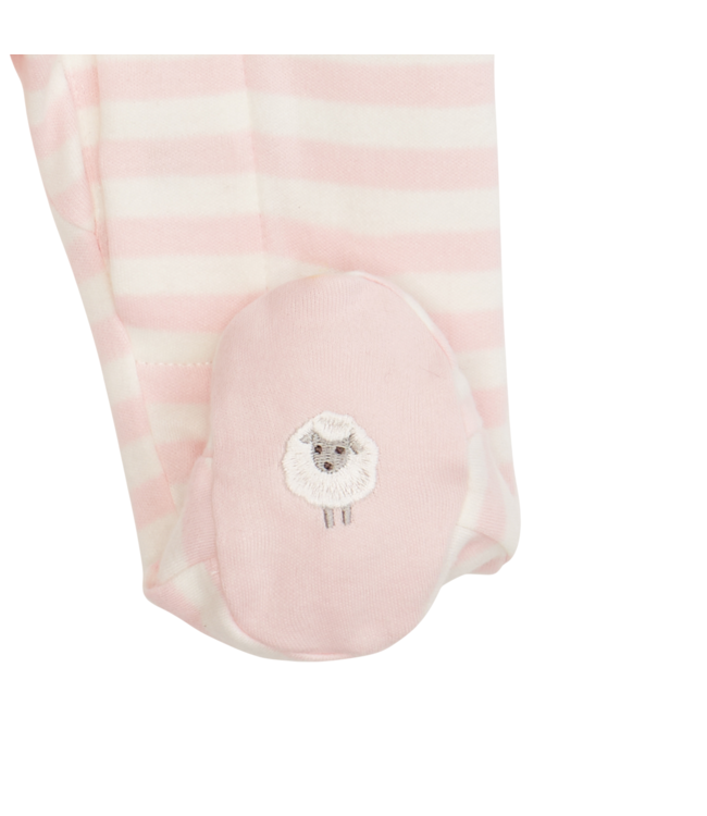 Magnificent Baby Pink Stripe Organic Cotton Footie