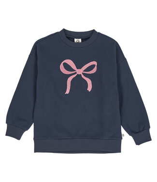 Green Cotton Night Blue Bow Sweatshirt