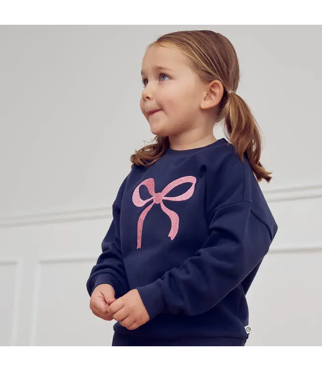 Green Cotton Night Blue Bow Sweatshirt