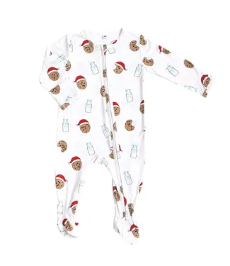 dear perli Santa's Cookies Zip Footie