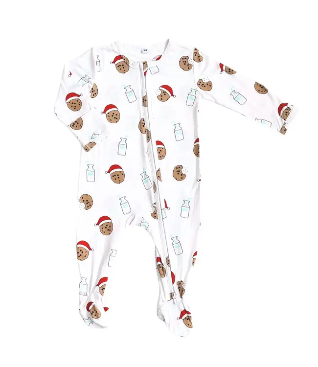 dear perli Santa's Cookies Zip Footie